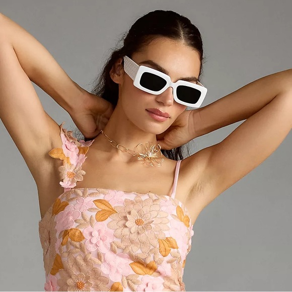 Anthropologie Floral Appliqué Embroidered Dress - Picture 10 of 15